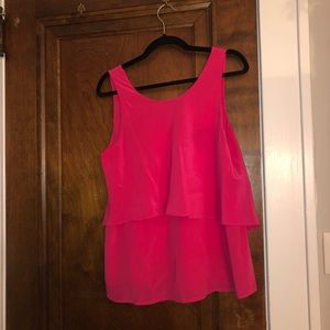 100% silk Hot Pink Large Trina Turk blouse
